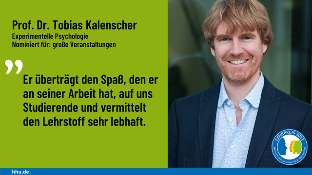 Lehrpreis-Nominierter Prof. Dr. Tobias Kalenscher