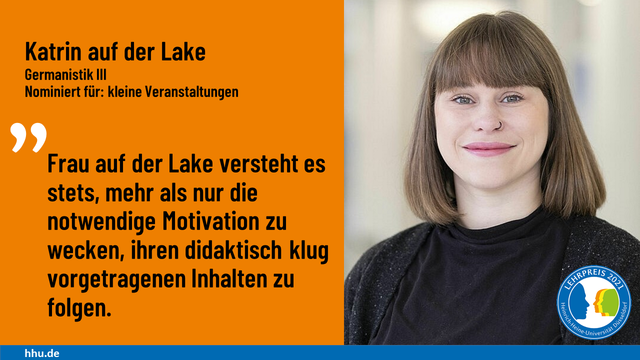 Lehrpreis-Nominierte Katrin auf der Lake