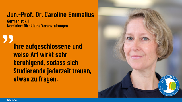 Lehrpreis-Nominierte Jun.-Prof. Dr. Caroline Emmelius