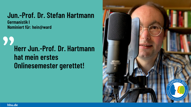 Lehrpreis-Nominierter Jun.-Prof. Dr. Stefan Hartmann